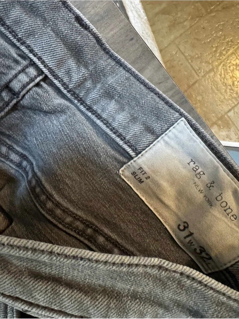 rag & bone Men's Slim Straight Jeans in Charcoal